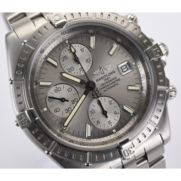 NOS Breitling Crosswind A13355 Silver Dial 43mm Automatic Men's Watch w/B&P - Picture 4 of 16
